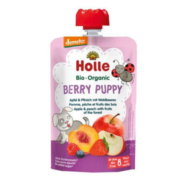 Holle Baby Food Berry Puppy - Apple and Peach with Fruits of the Forest 90g